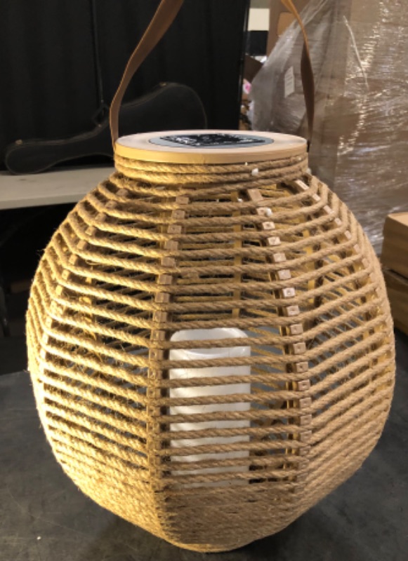 Photo 1 of Similar to Picture ** Solar Lantern Outdoor Hanging Solar Lights, Waterproof Decorative Rattan Lantern Decorative Light for Table Patio Garden Yard Porch Tungsten