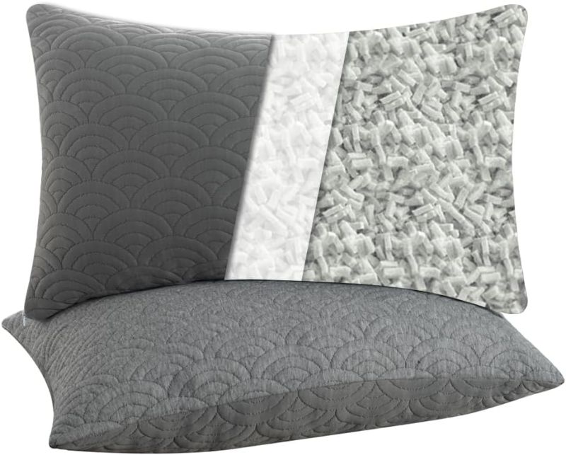 Photo 1 of MOLCLCUY Memory Foam Pillows King Size Set of 2 Adjustable Cool Pillow for Side Back Stomach Sleepers Luxury with Washable Cover