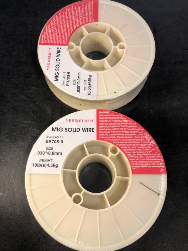 Photo 1 of YESWELDER ER70S-6 Carbon Steel Mig Solid Wire .030-Inch10-Pound 2-Packs Welding Wire