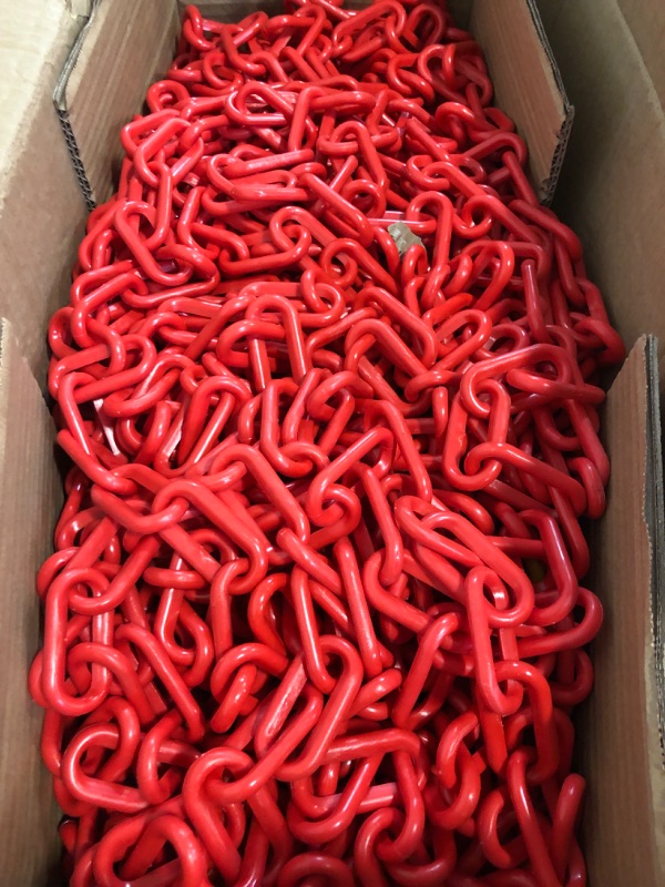 Photo 1 of Montour Line Plastic Chain Safety Barrier, Lightweight, Crowd Control Red 2 Inch 500 Foot Long