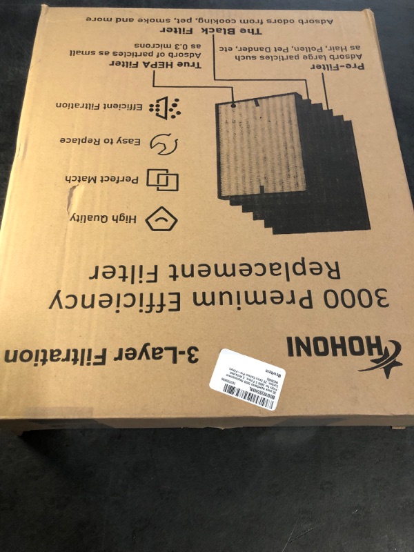 Photo 1 of 6 Pack 3000 Replacement Filters, Compatible with 3000, 3000M, 3000Pro Air Pur-ifier, 1 Efficiency Air Filters,1 Activated Carbon Filters and 4 Carbon Pre-Filters