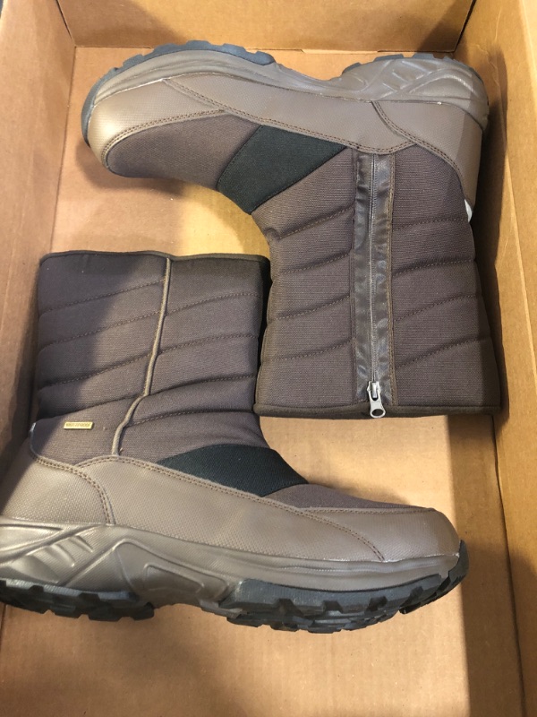 Photo 1 of Size 13 SILENTCARE Mens Winter Mid-Calf Snow Boot Fur Warm Waterproof Slip On Outdoor Athletic