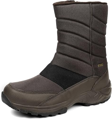 Photo 1 of Size 13 SILENTCARE Mens Winter Mid-Calf Snow Boot Fur Warm Waterproof Slip On Outdoor Athletic