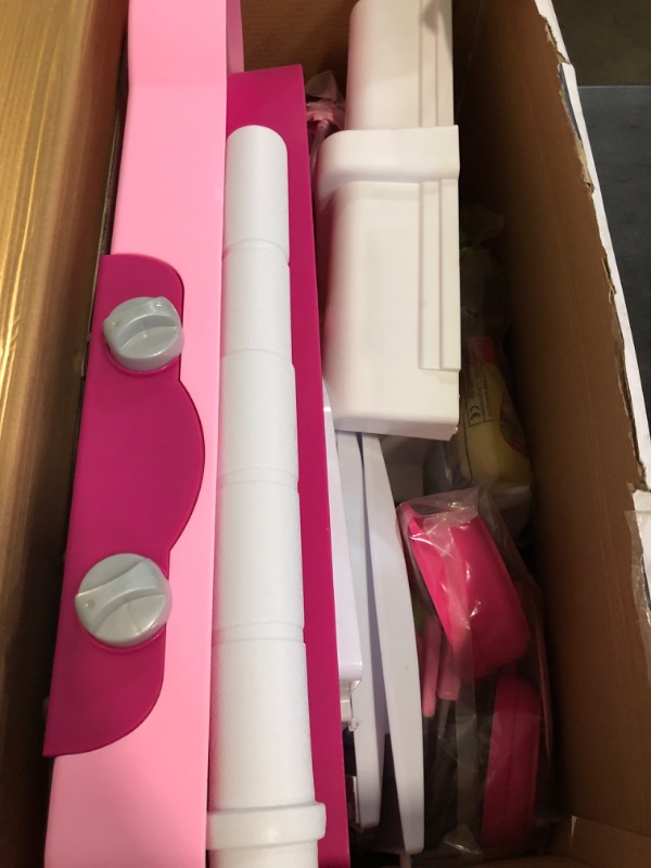 Photo 1 of TEMI Play Kitchen Playset Pretend Food - 53 Pieces Pink Kitchen Toys for Toddlers, Toy Accessories Toddler Set with Sound and Light, Toddler Outdoor Playset for Kids, Girls and Boys