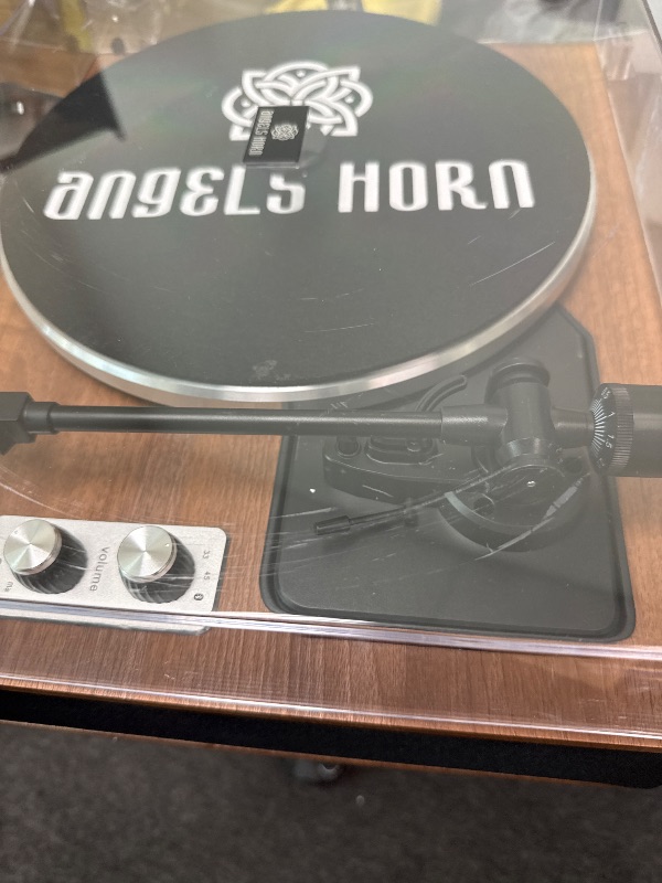 Photo 1 of ANGELS HORN Vinyl Record Player, Bluetooth Turntable with Built in Speakers Phono Preamp, High Fidelity Turntables for Vinyl Records with Magnetic Cartridge AT-3600L, Belt Drive 2-Speed