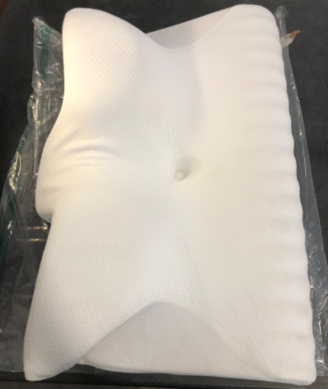 Photo 1 of Dirty* Memory Foam Cervical Pillow for Neck Pain Relief, Adjustable Ergonomic Contour Cooling & Breathable, 2-Sec Rebound Orthopedic Support for All Sleepers 3 Colors (White)