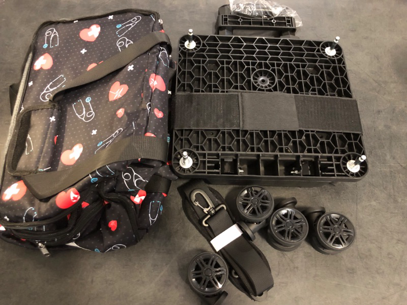 Photo 1 of Medical Bag Rolling Roller Bag Trolley Duffel Nurses EMT CNA RN Empty for First Aid Responder Home Health Care Nursing Student Roll Duffle Bag Carry on with Wheels Wheeled Work Physicians Doctor