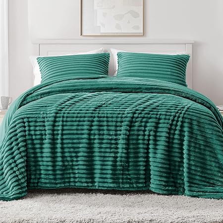 Photo 1 of Puredown® Fluffy King Comforter Set - Super Soft & Warm Fleece Comforter King Size for Winter, Luxury Plush Fuzzy Bed Set 3 Pieces, 1 Shaggy Comforter with 2 Pillowcases, Sage Green