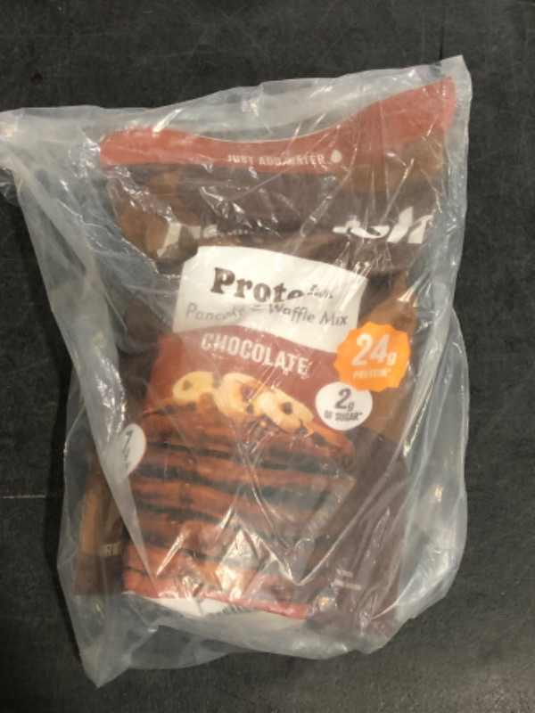Photo 1 of Exp 9/9/25 Flourish - Protein Pancake & Waffle Mix, Whey Protein Isolate & Flax Seed, Non-GMO, No Added Sugar, Superfood, High Protein & Fiber, Just Add Water - Chocolate, 16oz