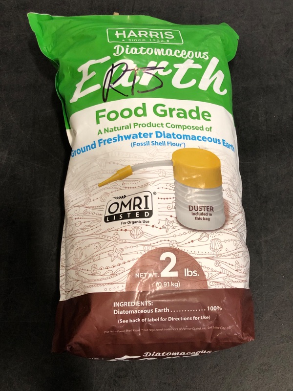 Photo 1 of HARRIS Diatomaceous Earth Food Grade, 2lb with Powder Duster Included in The Bag
