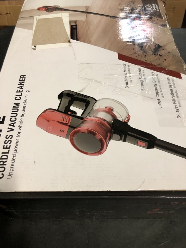 Photo 1 of Dirt Devil Self-Standing Cordless Stick Vacuum Cleaner with Included Tools, for Carpet and Hard Floors, Lightweight Design, Powerful Suction, LED Headlights, BD57000V, Black