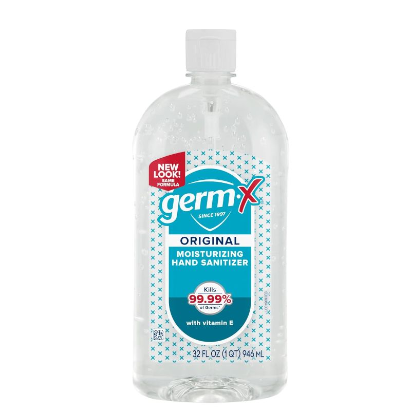 Photo 1 of Germ-X Original Hand Sanitizer, Non-Drying Moisturizing Gel with Vitamin E, Instant and No Rinse Formula, Large Family-Size Flip Top Bottle, 32 Fl Oz 