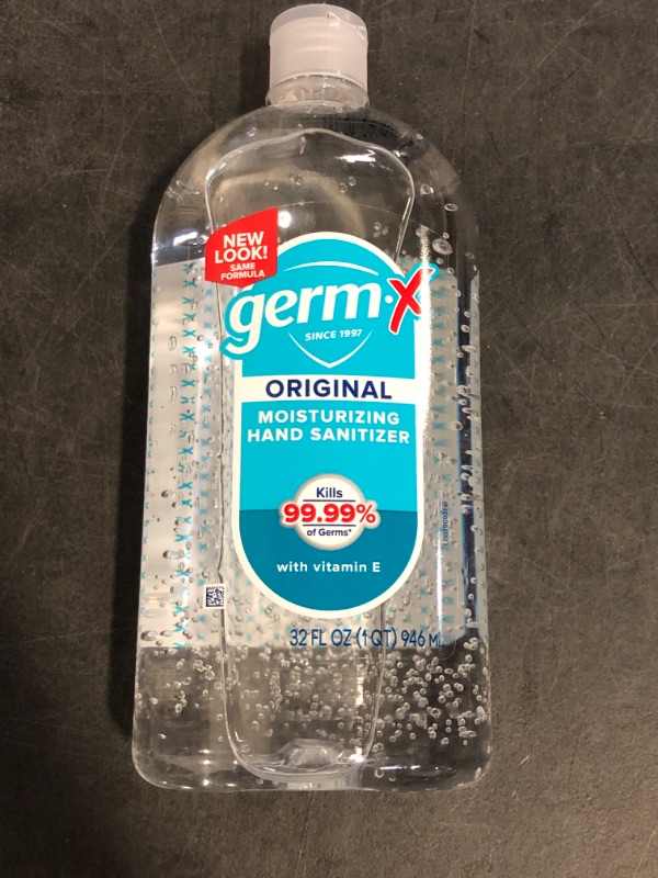 Photo 1 of Germ-X Original Hand Sanitizer, Non-Drying Moisturizing Gel with Vitamin E, Instant and No Rinse Formula, Large Family-Size Flip Top Bottle, 32 Fl Oz 