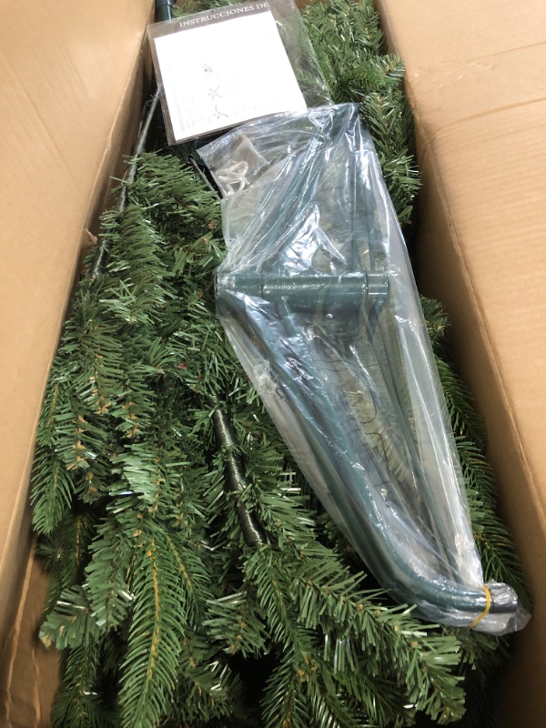 Photo 1 of 6FT Artificial Christmas Tree with 68 PE&PVC Mixed Branch Tips, Unlit Hinged Premium Spruce Fake Xmas Trees, Green, Foldable Base