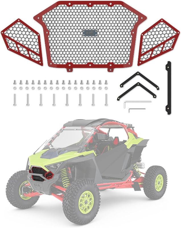 Photo 1 of NIXFACE Aluminum Fascia Grill Front Mesh Grille Fit for 2020-2023 Polaris RZR Pro R/Turbo R with 3-piece Design Replace