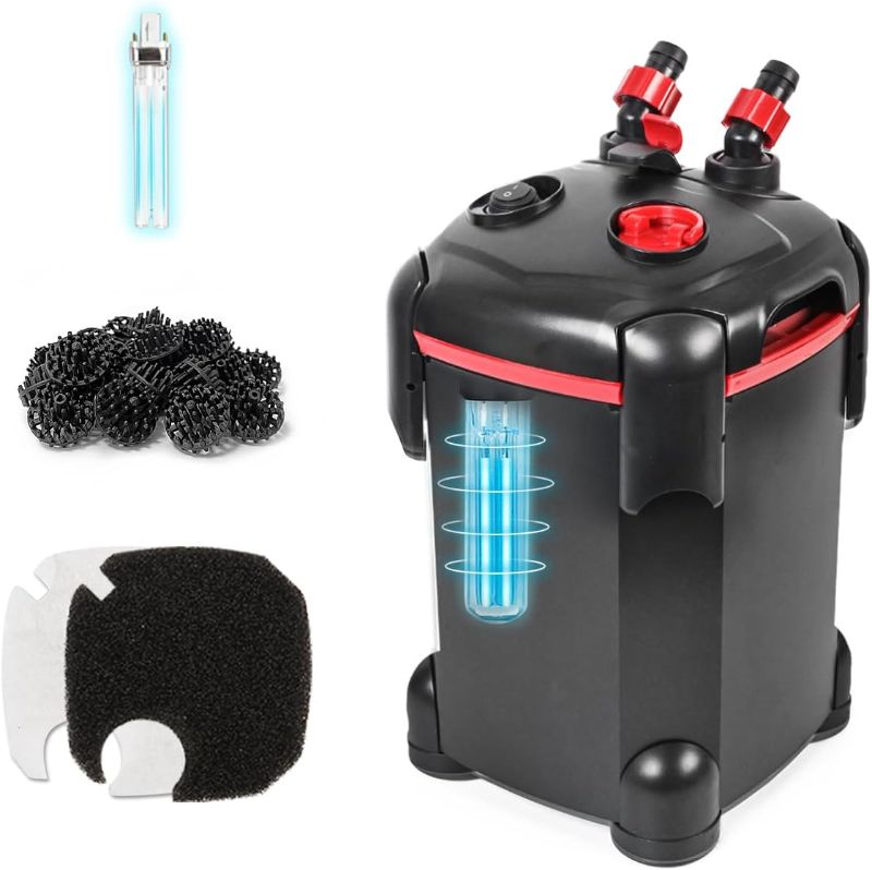 Photo 1 of 225GPH Canister Filter, External Aquarium Filter Ultra-Quiet Water Circulation Cleaning Machine with Media for Fish Tanks and Aquariums Up to 55 Gallons (225GPH)