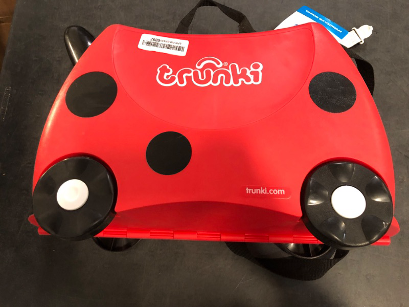 Photo 1 of Trunki Ride-On Kids Suitcase | Tow-Along Toddler Luggage | Carry-On Cute Bag with Wheels | Kids Luggage and Airplane Travel Essentials: Harley Ladybug Red