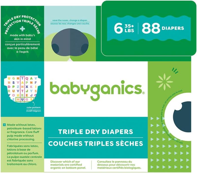 Photo 1 of Babyganics Disposable Diapers Box - Size 6 - 44ct