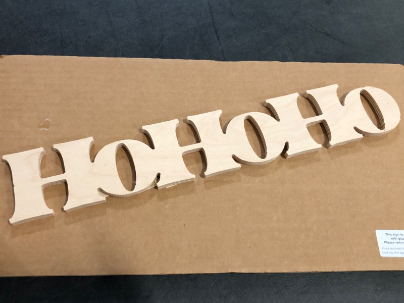 Photo 1 of Festive Wooden Sign - "HO HO HO" - Versatile Holiday Decor for Table, Wreaths, Doors, and Shelves