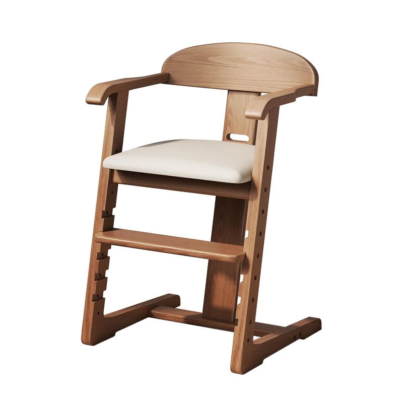 Photo 1 of **Chair Seat Yellow** Wooden High Chair for Babies and Toddlers - Adjustable Height Easy to Clean Toddler Highchair - Kids Dining Chair from 3 Years to 200 Lb, Grow with Child(Walnut)