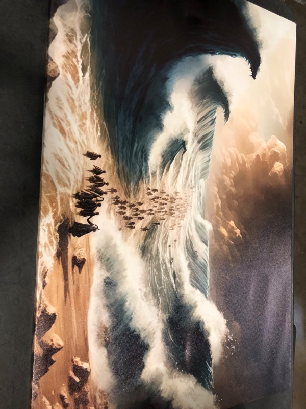 Photo 1 of Modern Christian Canvas Wall Art Bible Stories Moses Parting Egypt Crossing the Red Sea Picture Jesus Religion Wall Decor Poster Print for Living room Bathroom Office Bedroom Home Decoration