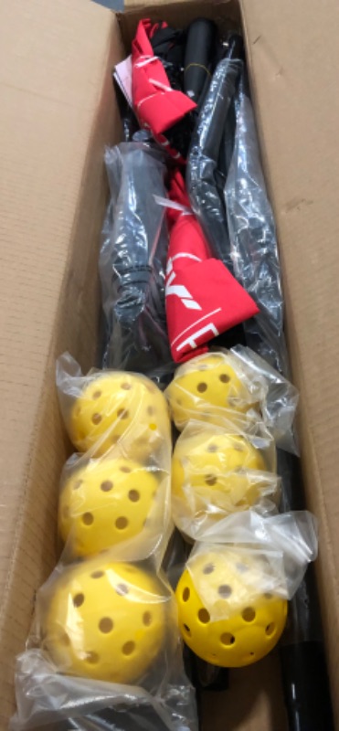 Photo 1 of Mini Pickleball Dink Nets, Small Size Set 4ft + 7ft + 6 Balls + Bag, Rebounder Practice Trainer to Master Pickle Ball, Badminton, Home Equipment Portable, Adjustable Height, Indoor, Outdoor, Driveway