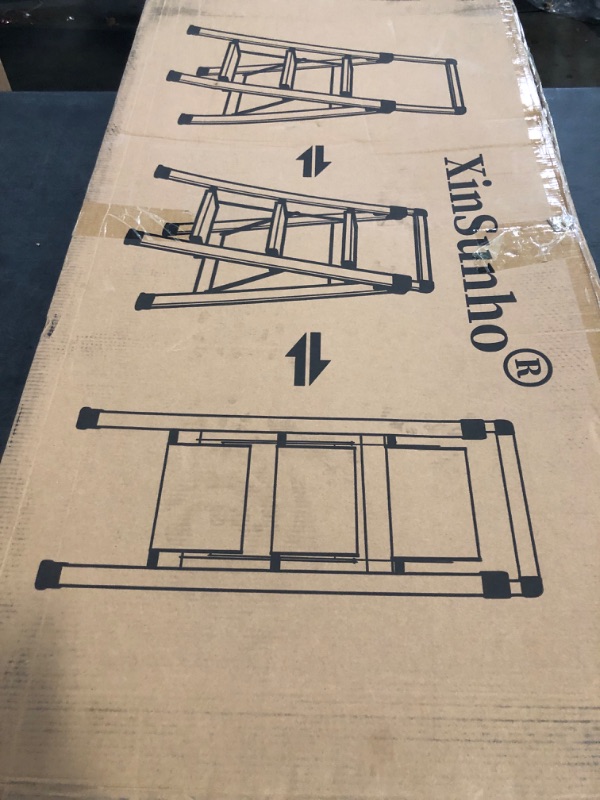 Photo 1 of XinSunho 3 Step Ladder, Folding Step Stool with Anti-Slip Wide Pedal, Portable Sturdy Steel Ladder 3 Steps, 330lbs Safety Kitchen & Household Ladder