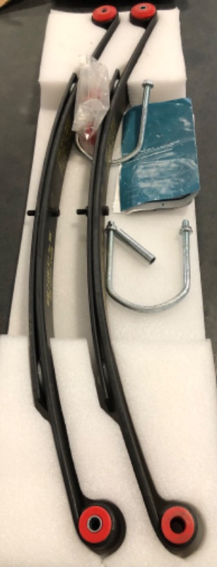 Photo 1 of Heavy Duty Rear 2-Leaf Springs Kit for EZGO RXV 2008-Up Gas & Electric Golf Cart, Replaces OEM # 603498 604494 Included Bushings Sleeves and U Bolt, Elevate Comfort and Smoother Outdoor Ride