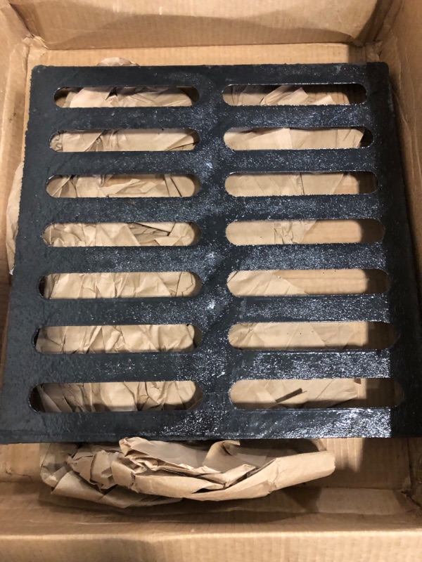 Photo 1 of Cast Iron Drain Grate for Vodaland 16x16 Catch Basin, Outdoor Drain Cover, B ClassSewer Grate, Durable Heavy Duty Channel Grate, Black Square Drainage Grate for Driveway, Concrete