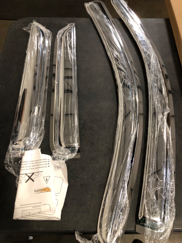 Photo 1 of 94528Y Chrome Side Window Visor Wind Vent Deflector for 14-18 Chevy Silverado/GMC Sierra 1500&2500HD&3500HD with Double/Extended Cab,4pc Outside Mount Style Sun Rain Guards
