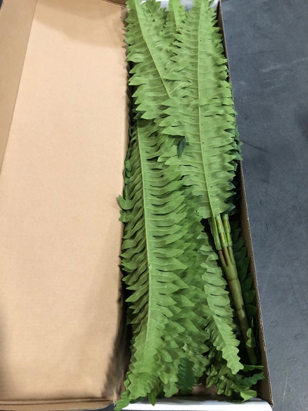 Photo 1 of 35" Ferns Artificial Bush Plants Large, 2 Artificial Boston Ferns with 39 Fronds for Outdoors Home Decor