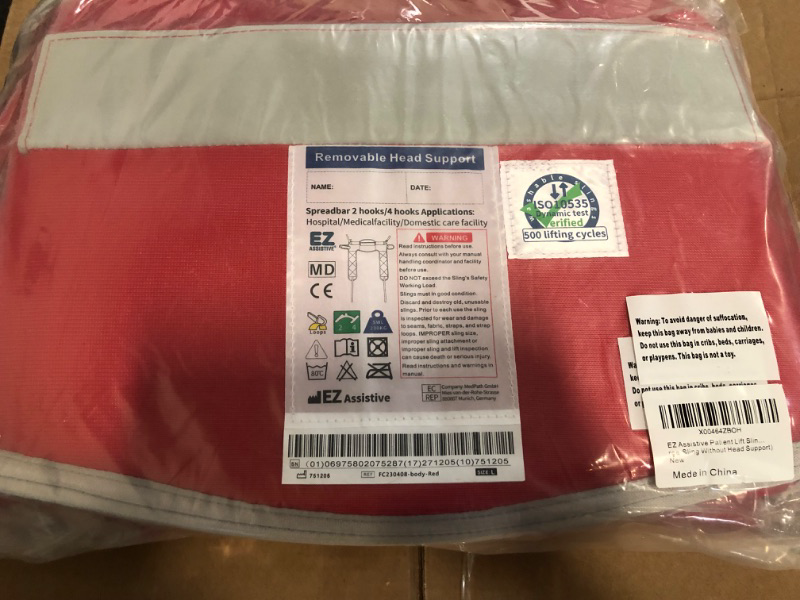 Photo 1 of Patient Lift Sling, Medical Commode Patient Lift Aid Transfer Sling for Elderly Shower Bath, Patient Lifts for Home use,Divided Toileting Sling, 500lbs (Large-Sling Without Head Support)