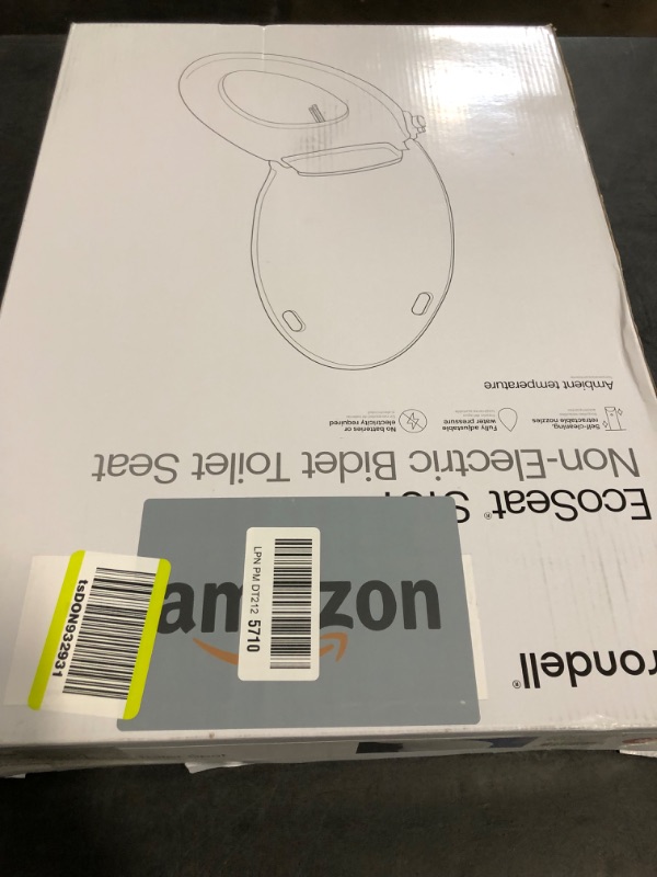 Photo 1 of Brondell Bidet Toilet Seat Non-Electric Swash Ecoseat, Fits Elongated Toilets, White - Dual Nozzle System, Ambient Water Temperature - Bidet with Easy Installation