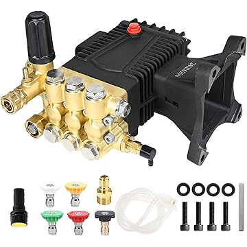 Photo 1 of 1" Shaft Horizontal Triplex Pressure Washer Pump, Replacement Pump Compatible with Simpson 90034 90039 41113 41028 41030 41115 General pump TS2021 EZ4040G RSV4G40-PKG, Max 4000 PSI & 4.6 GPM