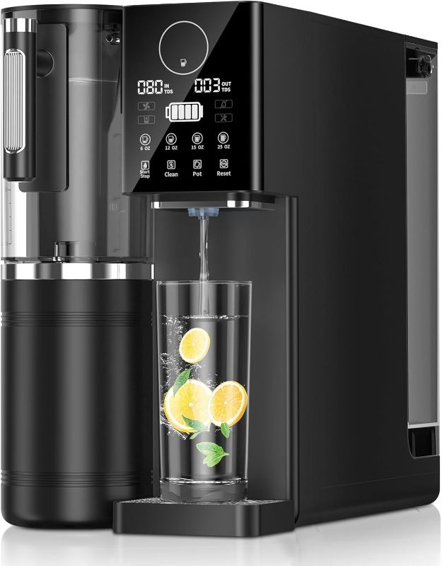Photo 1 of Reverse Osmosis Water Filter Countertop, 8-Stage RO Filtration System, Portable Water Purifier for Kitchen, Office, RV, No Installation, Black