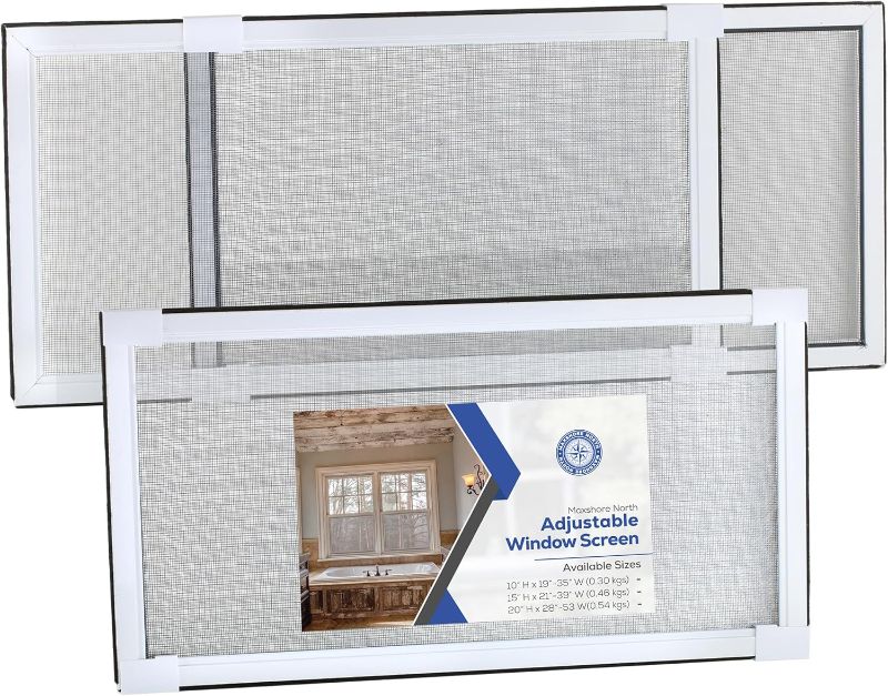 Photo 1 of Expandable Window Screens for House Windows 10 H x 19-35 W inches - 2 Pack Small Adjustable Window Screens, Ideal Replacement Window Screens