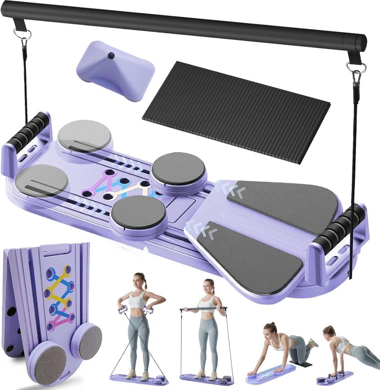 Photo 1 of Pilates Board - Pilates Reformer Set, 6 in 1 Pilates Boards for Home Workout, Portable and Foldable Pilates Reformers Machine, Multifunctional Pilates Board for Women