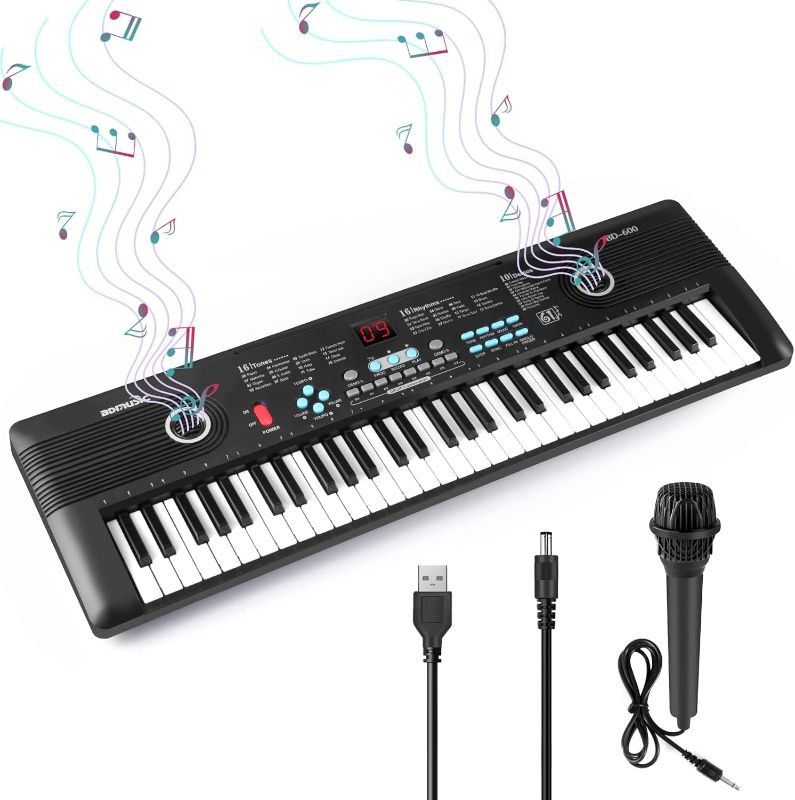 Photo 1 of 61 keys keyboard piano, Electronic Digital Piano with Built-In Speaker Microphone, Portable Keyboard Gift Teaching for Beginners, electric piano for kids