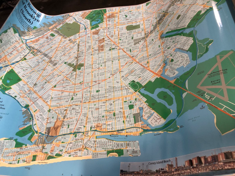 Photo 1 of The Borough of Brooklyn (South) Map - 47.6 x 34.2 Inches - Paper Laminated