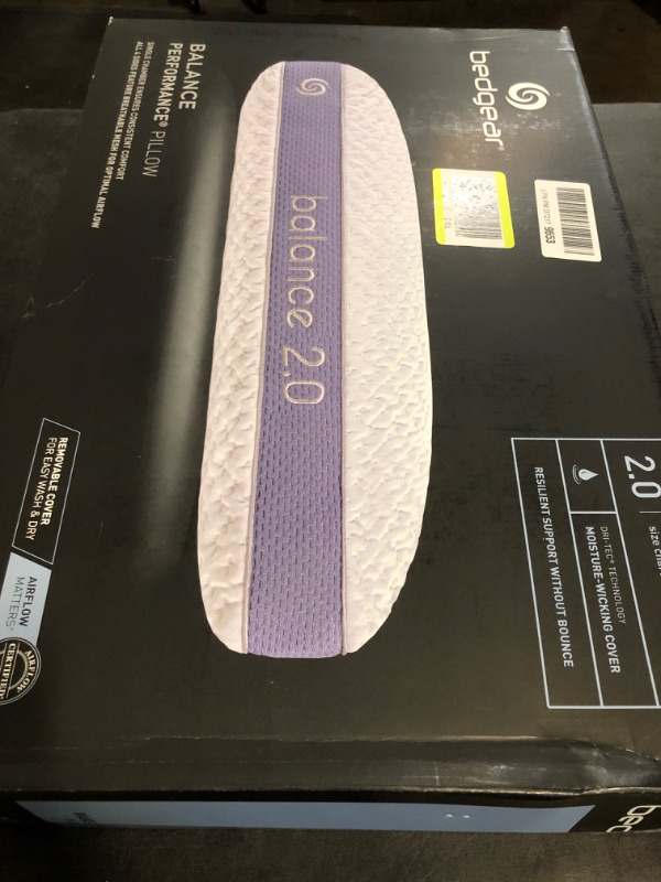 Photo 1 of Bedgear Balance Performance Pillow – 2.0 - Moisture Wicking Bed Pillow for All Sleep Positions - Medium Firmness Bed Pillow - Washable Removable Cover – 20" W x 26" L x 5.75" H