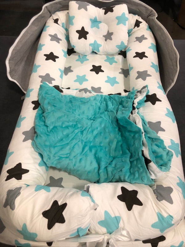 Photo 1 of **Different Pattern Than Picture**Infant Lounger, Baby Nest for Newborns, Portable Breathable Baby Lounger Pillow Adjustable U-Shaped Safety Bumper for Cozy Comfort