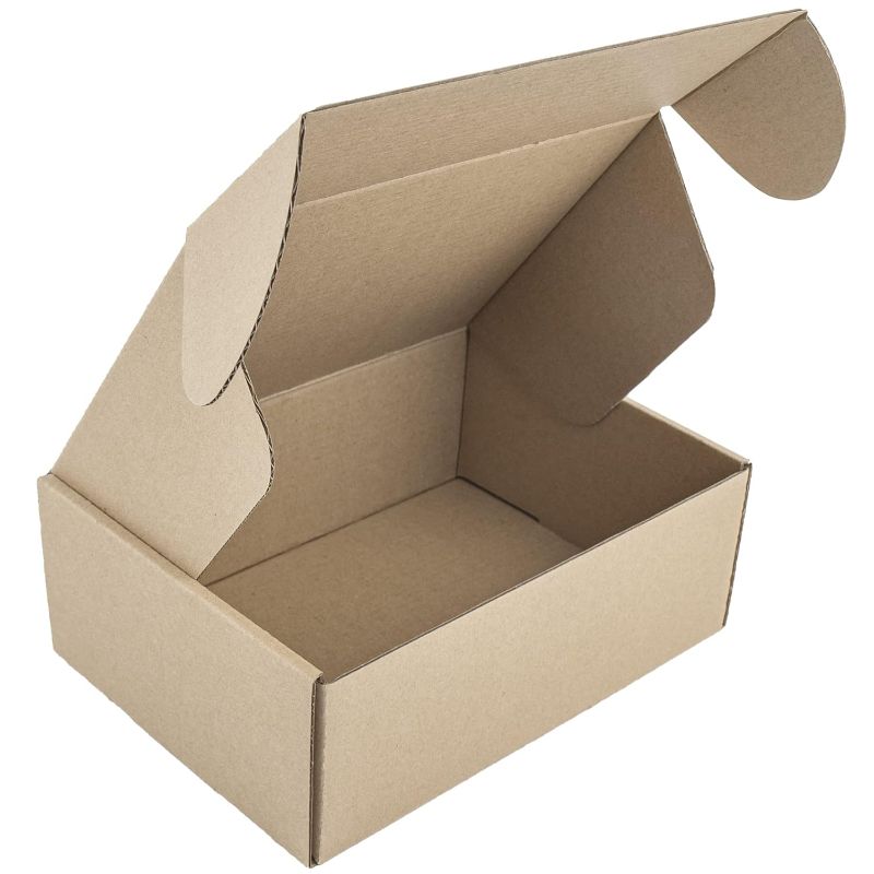 Photo 1 of Mat Board Center, 8x6x3 Shipping Brown Boxes, Small Corrugated Cardboard Box, Business Mailer, Gifts Mailing, T-Shirt, Kraft Paper 26 Pack
