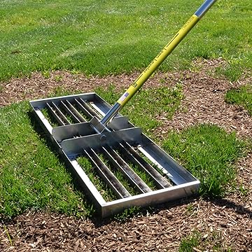 Photo 1 of Rocklin™ Lawn Leveling Rake | Levelawn Tool | Level Soil or Dirt Ground Surfaces Easily | 30” x 10” Ground Plate | 78” Extra Long Handle | Stainless Steel