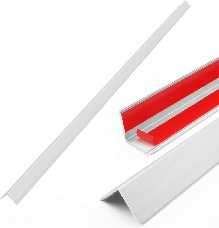 Photo 1 of 5pcs 48"L*1.42"W Aluminum Self-Adhesive Wall Corner Protectors, Wall Furniture Bumper, Safety Baby Proofing Corner Cushion Table Edge, Wide Coverage and Easy to Install - Silver