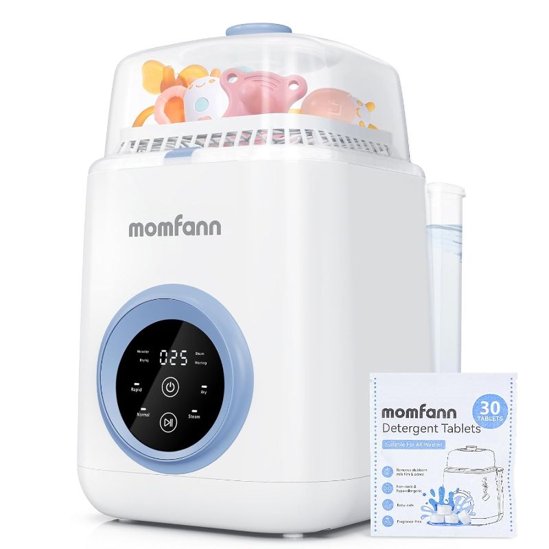 Photo 1 of *No Detergent Tablets** Baby Bottle Washer-19 Min Rapid Wash, Sterilizer and Dryer, All-in-One Cleaner, Bottles,Pump Parts & Baby Essentials for New Parents Gift - Replaces Hand Washing, Blue