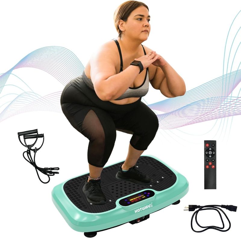 Photo 1 of Missing Back of Remote and Exercise Bands** HOTWAVE Vibration Plate Exercise Machine for Lymphatic Drainage, Power Vibrating Plates Platform for Weight Loss - Whole Body Shaker Vibration Plate Machine Home Gym Shaping Fitness Workout