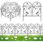 Photo 1 of Garden Fence 6 Pack, 22.8in(H) x11Ft(L), Rustproof Metal Wire Border Animal Barrier for Dog Outdoor, Outdoor Landscape Decor for Yard & Patio, Arched Pet Fence, Black Decorative Garden Fencing