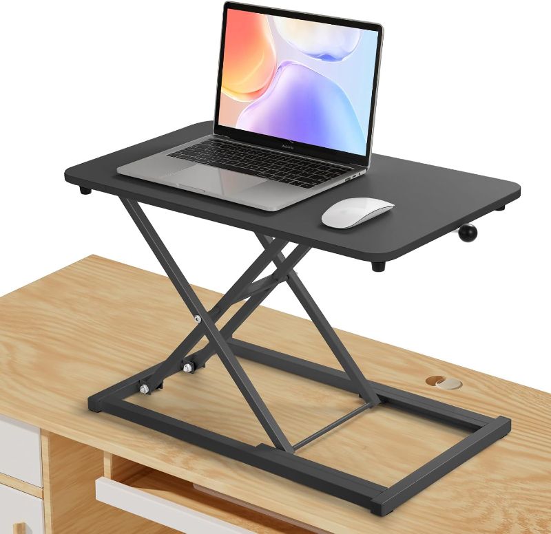Photo 1 of 6 Fixed Height Levels Standing Desk Converter, Sit-to-Stand Desk, 23.6" x 13.4" Surface, Supports 33 lbs, Max Height 15.2" – Great for Monitors and Laptops