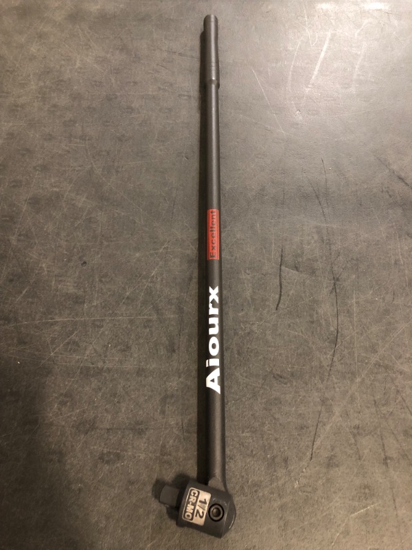 Photo 1 of 1/2 Inch Drive 24 in. Breaker Bar, 250 Degrees Heavy Duty Head, Ball Lock Function, Chromium-Molybdenum Steel, Striking Laser Specifications, High Temperature Quenching Rod Body, Black
