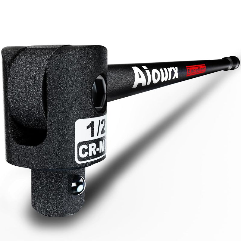 Photo 1 of 1/2 Inch Drive 24 in. Breaker Bar, 250 Degrees Heavy Duty Head, Ball Lock Function, Chromium-Molybdenum Steel, Striking Laser Specifications, High Temperature Quenching Rod Body, Black